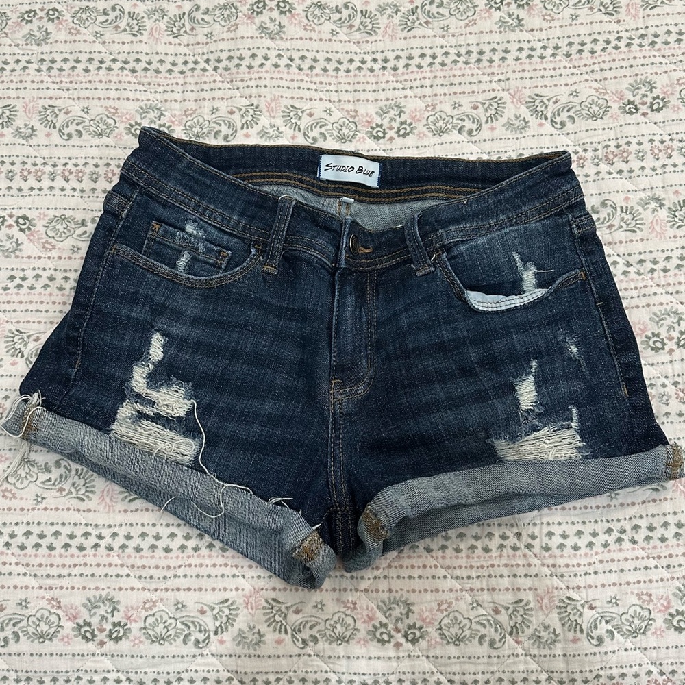 Studio Blue distressed jean shorts